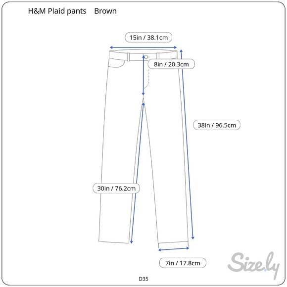 H&M Brown patterned pants size 30R - Picture 6 of 6
